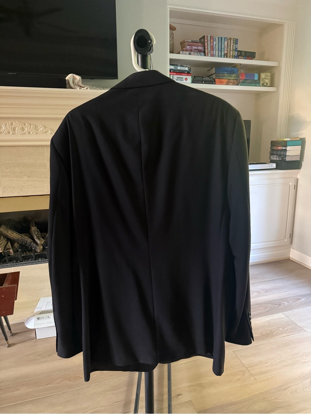 Claiborne Men's 100% Wool Suit Jacket Blazer Black Size 44R